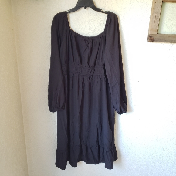 NWOT Grace Karin Plus Size Black Off Shoulder Ruffle Long Sleeve Dress Size 2XL - Picture 4 of 7